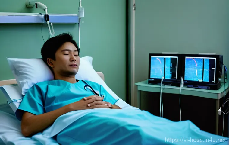 수면다원검사를 제공하는 병원 - **Prompt:** "A serene, private hospital room designed for sleep studies in Vietnam. A Vietnamese adu...