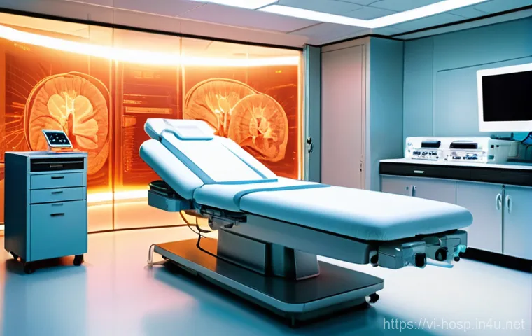 방사선 종양학과에서 쓰이는 최신 장비 - Image Prompt 1: Precision Radiotherapy with Advanced Imaging (IMRT/VMAT/IGRT)**