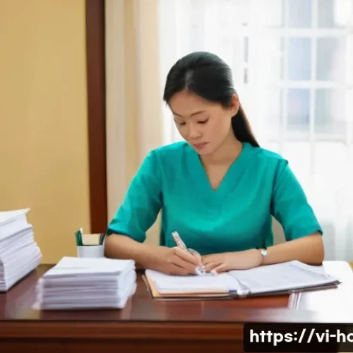 Home 30 임신 초기 산부인과 방문 준비물 - **Prompt:** A Vietnamese pregnant woman in her second trimester, looking calm and organized, sitting...