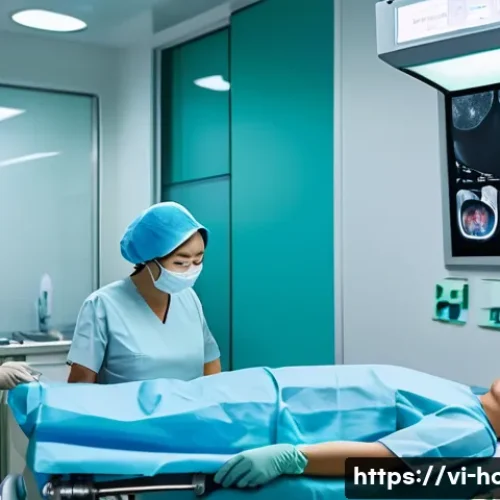 Home 32 위내시경과 대장내시경 차이 - A detailed medical scene inside a modern Vietnamese hospital endoscopy room, showing a middle-aged V...